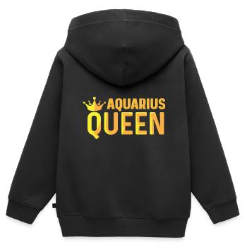 Wassermann Königin Befreit Gift - Kinder Premium Organic Zip Hoodie - Schwarz - Hinten - AI Model Kid Male (0cm)