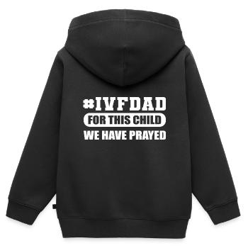 FIV Papa Prière Père Cadeau - Sweat Premium à capuche zippé enfant bio - noir - Dos - AI Model Kid Male (0cm)