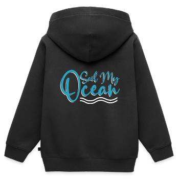Seglen Segelboot Segler - Kinder Premium Organic Zip Hoodie - Schwarz - Hinten - AI Model Kid Male (0cm)