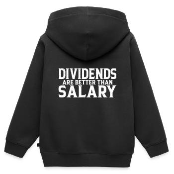 Les dividendes valent mieux que le salaire 6 - Sweat Premium à capuche zippé enfant bio - noir - Dos - AI Model Kid Male (0cm)