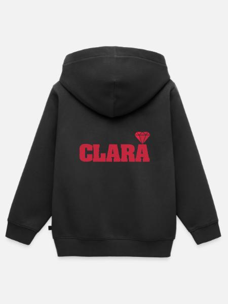 Geschenkidee Clara - Kinder Premium Organic Zip Hoodie - Schwarz