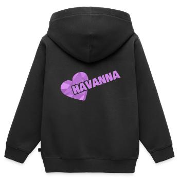 Krone Havanna - Kinder Premium Organic Zip Hoodie - Schwarz - Hinten - AI Model Kid Male (0cm)