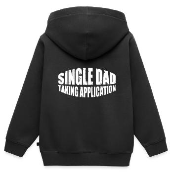 Single Dad Taking Application 8 - Kinder Premium Organic Zip Hoodie - Schwarz - Hinten - AI Model Kid Male (0cm)