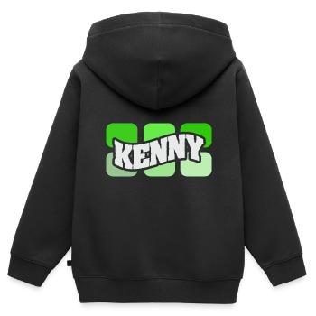 Cadeau pour Kenny - Sweat Premium à capuche zippé enfant bio - noir - Dos - AI Model Kid Male (0cm)