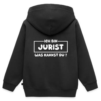 Beruf Jurist - Kinder Premium Organic Zip Hoodie - Schwarz - Hinten - AI Model Kid Male (0cm)