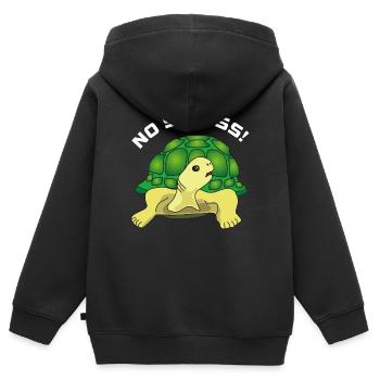 no stress - Sweat Premium à capuche zippé enfant bio - noir - Dos - AI Model Kid Male (0cm)