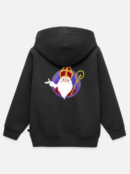 Saint Nicolas, 5 décembre - Sweat Premium à capuche zippé enfant bio - noir