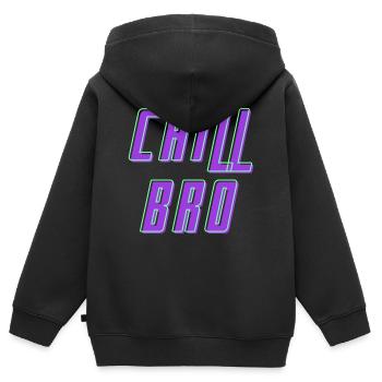 Chill - Kinder Premium Organic Zip Hoodie - Schwarz - Hinten - AI Model Kid Male (0cm)