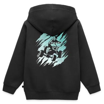 Quad Biker Design Offroad Quad Bike ATV - Kids Premium Organic Zip-up Hoodie - black - Back - AI Model Kid Male (0cm)
