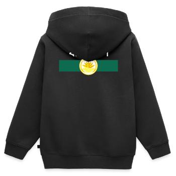 বাংলাদেশ - Fahne und Wappen, Seerose - Kinder Premium Organic Zip Hoodie - Schwarz - Hinten - AI Model Kid Male (0cm)