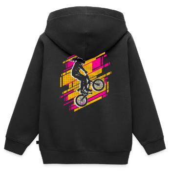 BMX Fahrrad Fahrer Mädchen Bike BMX - Kinder Premium Organic Zip Hoodie - Schwarz - Hinten - AI Model Kid Male (0cm)