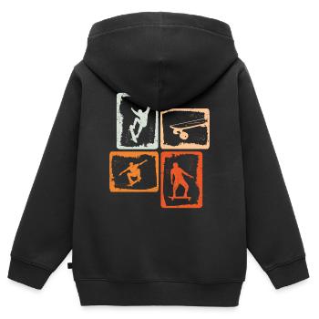 Skater Skateboard Skateboard Enfants Skateboarder - Sweat Premium à capuche zippé enfant bio - noir - Dos - AI Model Kid Male (0cm)