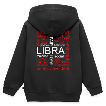 Waage Sternzeichen - Kinder Premium Organic Zip Hoodie - Schwarz - Hinten - AI Model Kid Male (0cm)