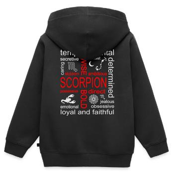 Skorpion Sternzeichen - Kinder Premium Organic Zip Hoodie - Schwarz - Hinten - AI Model Kid Male (0cm)