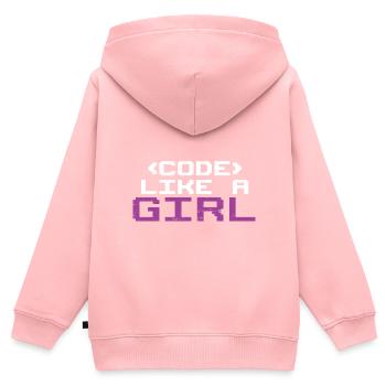 Programmer Coder Software Developer - Kids Premium Organic Zip-up Hoodie - rose - Back - AI Model Kid Female (0cm)