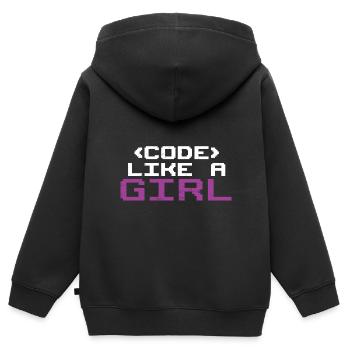 Programmierer Coder Software Entwickler - Kinder Premium Organic Zip Hoodie - Schwarz - Hinten - AI Model Kid Male (0cm)