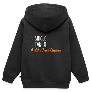 Glück Brathähnchen Foodaholic Fast Food Geschenke - Kinder Premium Organic Zip Hoodie - Schwarz - Hinten - AI Model Kid Male (0cm)
