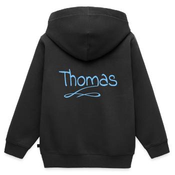 Thomas - Kids Premium Organic Zip-up Hoodie - black - Back - AI Model Kid Male (0cm)