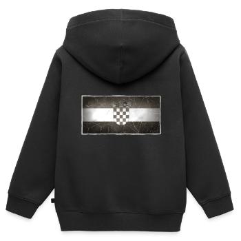 Kroatien - Kinder Premium Organic Zip Hoodie - Schwarz - Hinten - AI Model Kid Male (0cm)