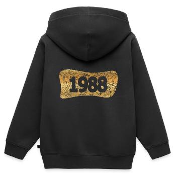 Lingots d’or 1988 - Sweat Premium à capuche zippé enfant bio - noir - Dos - AI Model Kid Male (0cm)