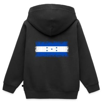Geschenk für Honduras - Kinder Premium Organic Zip Hoodie - Schwarz - Hinten - AI Model Kid Male (0cm)