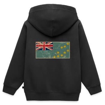 Land Tuvalu - Kinder Premium Organic Zip Hoodie - Schwarz - Hinten - AI Model Kid Male (0cm)
