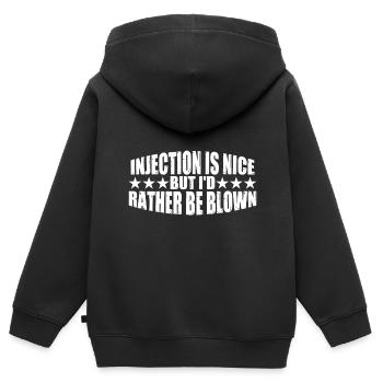 L’injection est agréable mais je préfère être soufflé 8 - Sweat Premium à capuche zippé enfant bio - noir - Dos - AI Model Kid Male (0cm)
