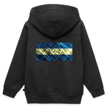 Vorname Honduras - Kinder Premium Organic Zip Hoodie - Schwarz - Hinten - AI Model Kid Male (0cm)
