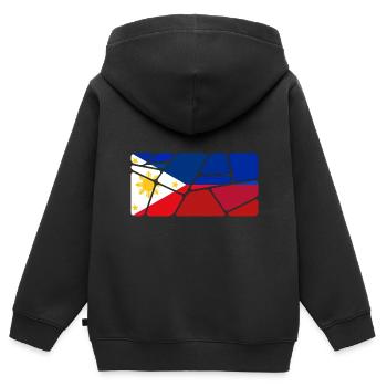 Philippines en tant que Philippines - Sweat Premium à capuche zippé enfant bio - noir - Dos - AI Model Kid Male (0cm)