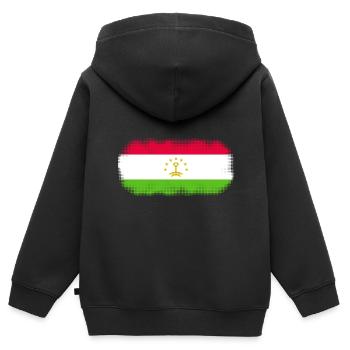 Tajikistan as Tajikistan - Kids Premium Organic Zip-up Hoodie - black - Back - AI Model Kid Male (0cm)