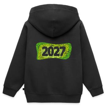 Kratzer 2027 - Kinder Premium Organic Zip Hoodie - Schwarz - Hinten - AI Model Kid Male (0cm)
