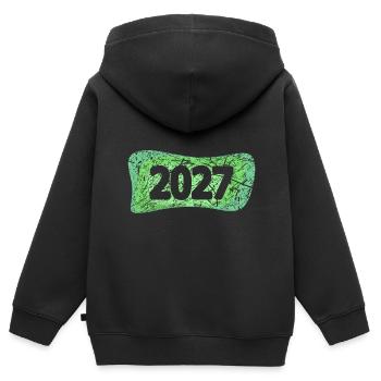 Kratzer 2027 - Kinder Premium Organic Zip Hoodie - Schwarz - Hinten - AI Model Kid Male (0cm)