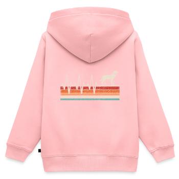 Battement de coeur du Labrador - Sweat Premium à capuche zippé enfant bio - rose - Dos - AI Model Kid Female (0cm)