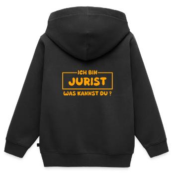 Geschenk für Jurist - Kinder Premium Organic Zip Hoodie - Schwarz - Hinten - AI Model Kid Male (0cm)