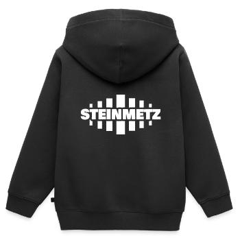 Le métier de tailleur de pierre - Sweat Premium à capuche zippé enfant bio - noir - Dos - AI Model Kid Male (0cm)