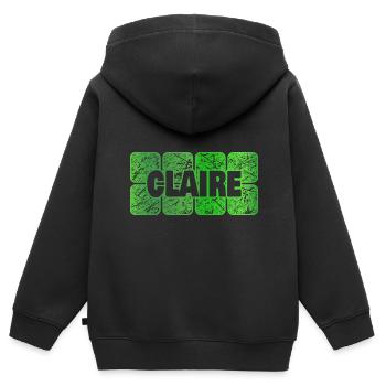 Claire - Sweat Premium à capuche zippé enfant bio - noir - Dos - AI Model Kid Male (0cm)