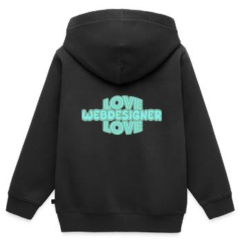 Le concepteur de sites Web comme un dicton - Sweat Premium à capuche zippé enfant bio - noir - Dos - AI Model Kid Male (0cm)