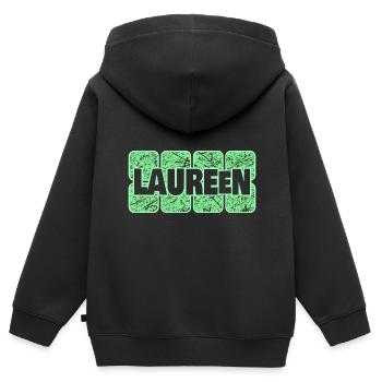 Laureen als Vorname - Kinder Premium Organic Zip Hoodie - Schwarz - Hinten - AI Model Kid Male (0cm)