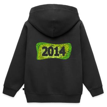 2014 2014 - Kinder Premium Organic Zip Hoodie - Schwarz - Hinten - AI Model Kid Male (0cm)