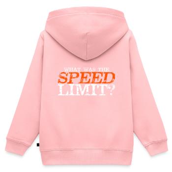 What Was The Speed Limit 2 - Kinder Premium Organic Zip Hoodie - Rosa - Hinten - AI Model Kid Female (0cm)