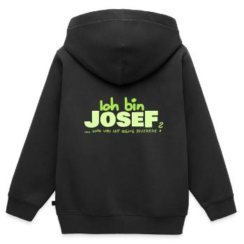 Vorname Josef - Kinder Premium Organic Zip Hoodie - Schwarz - Hinten - AI Model Kid Male (0cm)