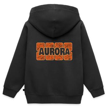 Weiblich Aurora - Kinder Premium Organic Zip Hoodie - Schwarz - Hinten - AI Model Kid Male (0cm)