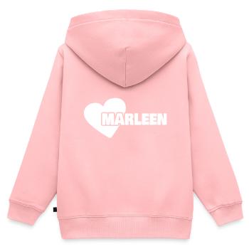 Marleen as a first name - Kids Premium Organic Zip-up Hoodie - rose - Back - AI Model Kid Female (0cm)