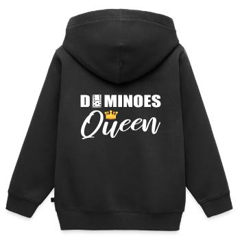 Dominoes Queen Dominoe -Spieler - Kinder Premium Organic Zip Hoodie - Schwarz - Hinten - AI Model Kid Male (0cm)