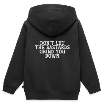 Ne laissez pas les bâtards vous écraser 3 - Sweat Premium à capuche zippé enfant bio - noir - Dos - AI Model Kid Male (0cm)