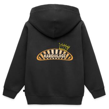 Profession : Cardiologue - Sweat Premium à capuche zippé enfant bio - noir - Dos - AI Model Kid Male (0cm)