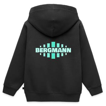 Profession : Mineur - Sweat Premium à capuche zippé enfant bio - noir - Dos - AI Model Kid Male (0cm)