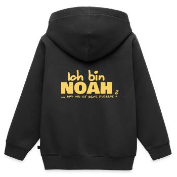 Noé - Sweat Premium à capuche zippé enfant bio - noir - Dos - AI Model Kid Male (0cm)