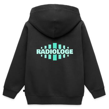 Profession Radiologue - Sweat Premium à capuche zippé enfant bio - noir - Dos - AI Model Kid Male (0cm)