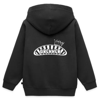 Profession : Brenner - Sweat Premium à capuche zippé enfant bio - noir - Dos - AI Model Kid Male (0cm)